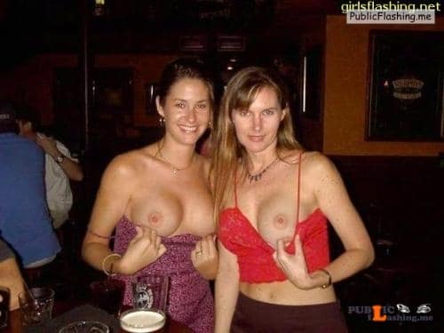 Public exhibitionists girlsflashinginpublic: Flashing boobs at the bar Public Flashing