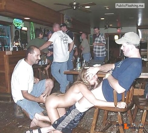 Exposed in public Bar slut… Public Flashing