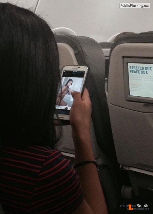 Exposed in public Caught looking at porn on a plane… Public Flashing