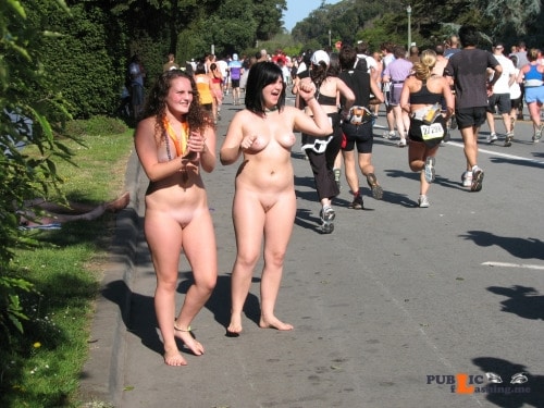 Public nudity photo nakedgirlsdoingstuff: Marathon cheer squad. Follow me for more... Public Flashing
