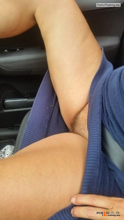 No panties pattypoes: In the car…. Another commando car ride pantiesless Public Flashing