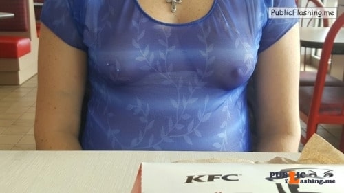 No panties @mylittlesecretonthewebmchgrl909 visiting KFC commando and with... pantiesless Public Flashing