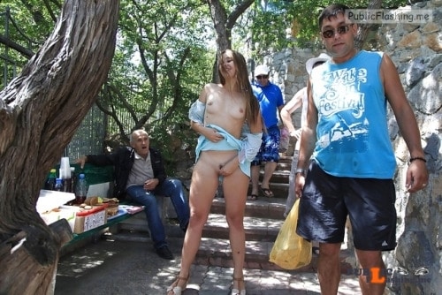Public nudity photo exposed on public:Busy Park Follow me for more public... Public Flashing