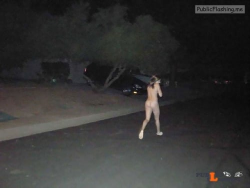 Public nudity photo exposed on public:Running down the street naked!... Public Flashing