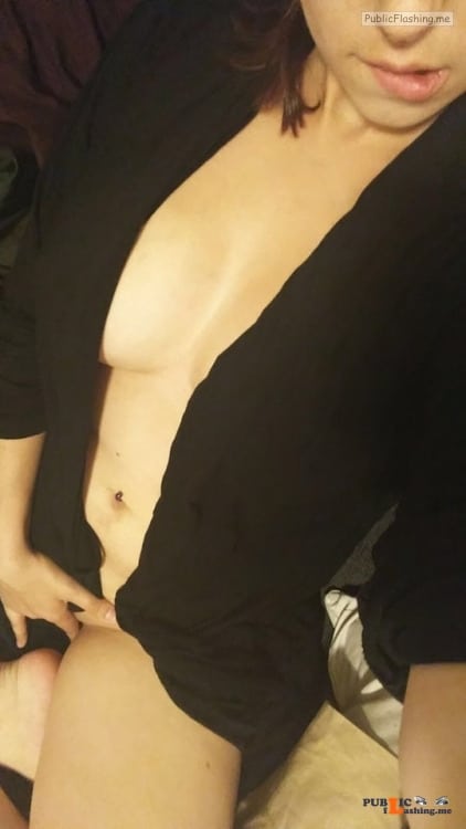 No panties sanitynicole: Who wants me to pull this shirt to the... pantiesless Public Flashing
