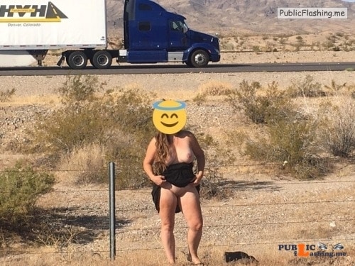 No panties happyhusband667: Interstate 40 naked pantiesless Public Flashing
