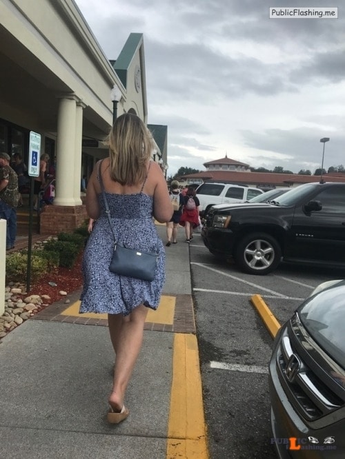No panties fatherxxx: Just out shopping while on a vacation. pantiesless Public Flashing