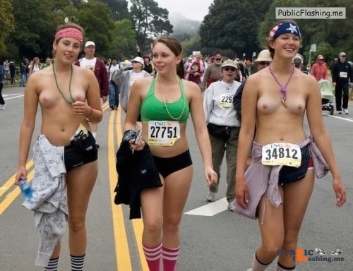 Flashing in public photo happyembarrassedbabes:Happy girls cooling off after a long hot... Public Flashing