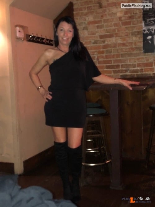 No panties randy68: I love the little black dress!! And what’s in it even... pantiesless Public Flashing