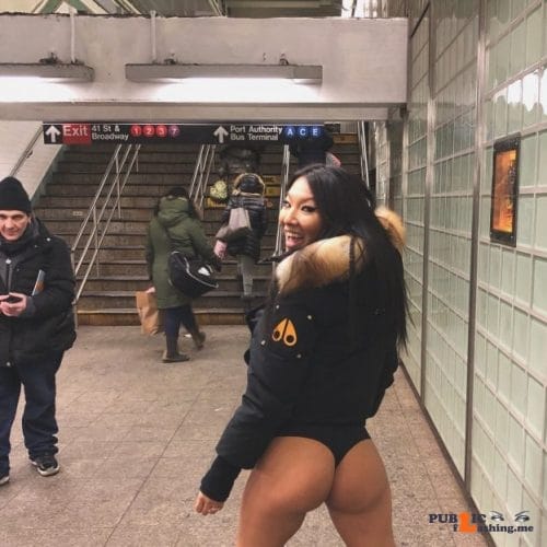 Public nudity photo nudist voyeurs: Asa Akira, 32, participates in ‘No pants Subway... Public Flashing