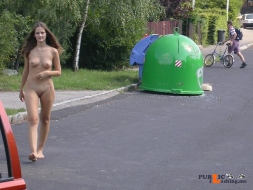 Public nudity photo nudistnaturistpeople: Nudist girls visits a close Czech airforce... Public Flashing