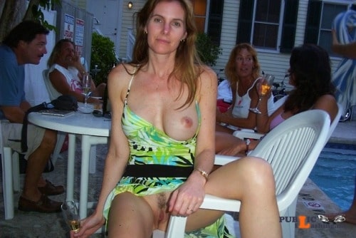 Exposed in public Public flash at a private party… Public Flashing