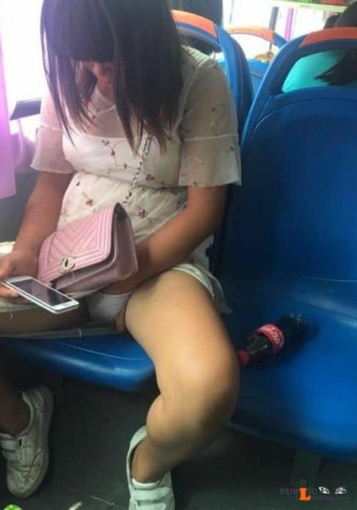 Exposed in public Getting off to porn on the bus… Public Flashing