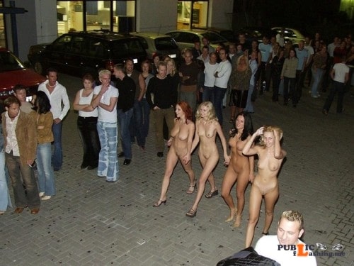 Public nudity photo fanofenf: “See girls, I told you that these dresses would get us... Public Flashing