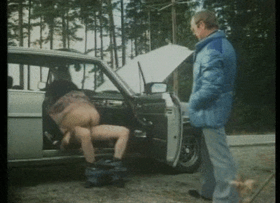 Exposed in public Bob didn’t have the money to pay the mechanic for the roadside... Public Flashing