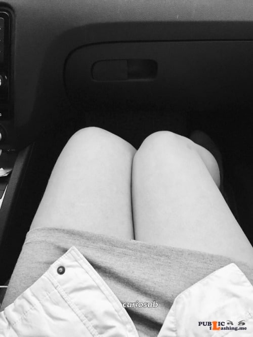 No panties curiosub: Yesterday the hubby and I went for a little roadtrip,... pantiesless Public Flashing