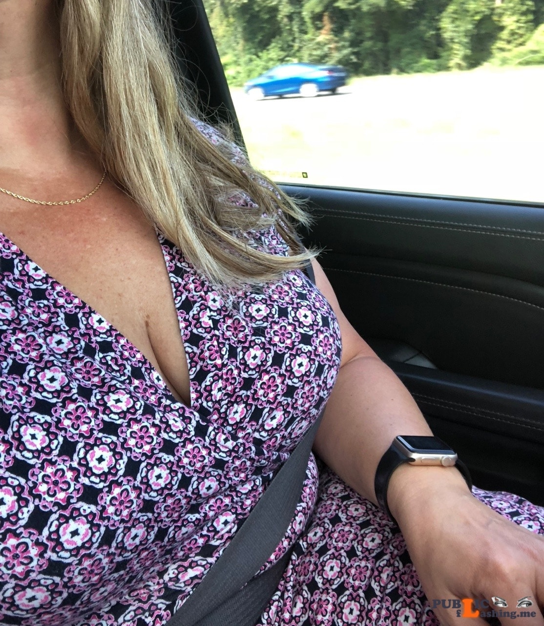No panties 1luckyhotwife: Nothing like a long drive filled with anticipation!Being a LUCKY ? HOTWIFE allows me... pantiesless Public Flashing