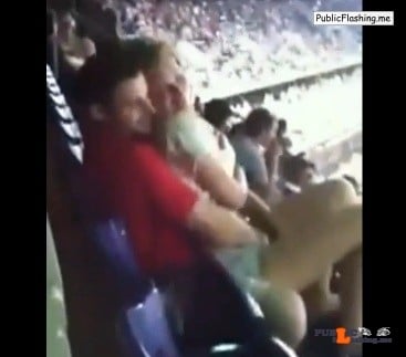 Amateur: Touching pussy of GF on the stadium VIDEO Girlfriend is getting horny while her boyfriend is touching her pussy during the football match on the stadium. They obviously thought that nobody sees them, but was pretty wrong. They gets caught...