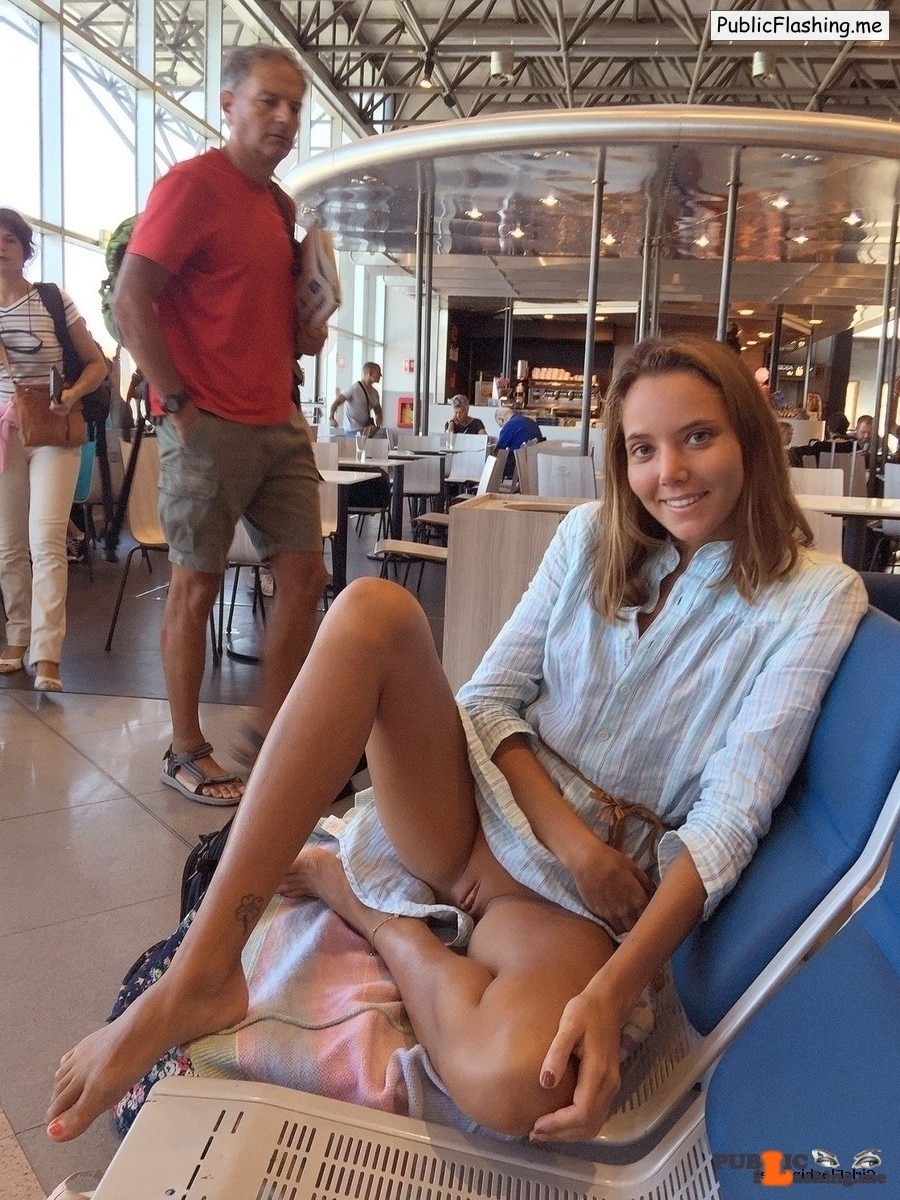 pussy teen flashes - Pussy flashing teen on the airport Beautiful blue eyed girlfriend with perfect tanned skin is flashing her shaved pussy, believe or not, on the airport terminal full of people. How much she is relax, and doesn’t care, we can see... - Amateur