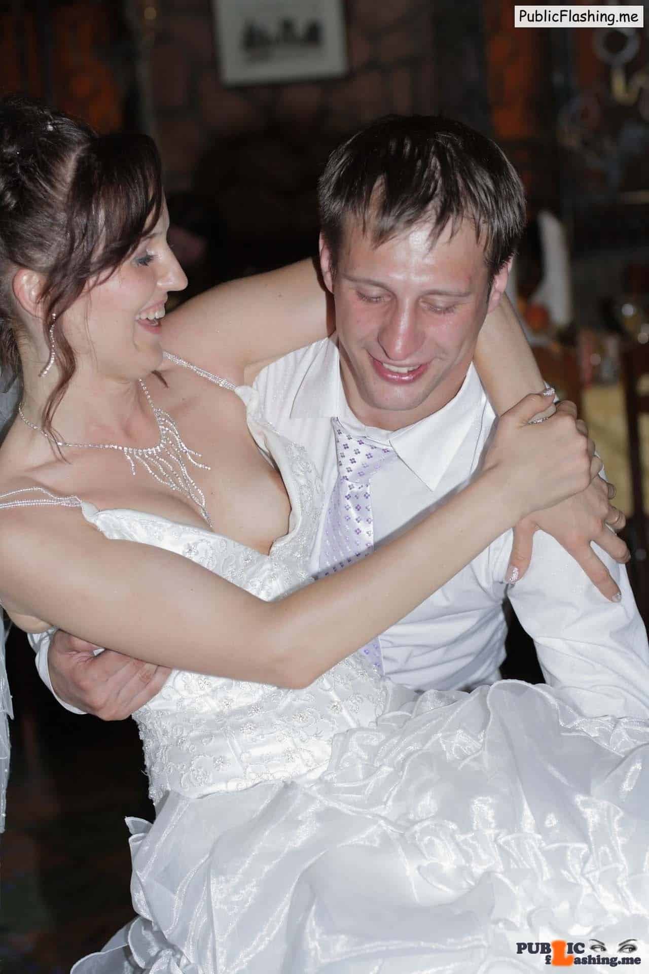 Amateur: Accidental nipple slip on wedding Embarrassing photo of the English bride where her naughty nipple got caught by camera lens. While she was being carried by her broom her light brown nipple popped out of the decolletage. This put a...