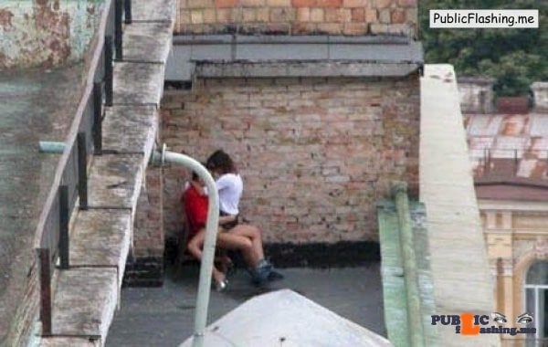 Amateur: Cowgirl on balcony Girl caught in act while were riding her boyfriend on balcony of some abandoned building. While horny couple were enjoying in their passion some voyeur was on the right place in the right time to caught them...