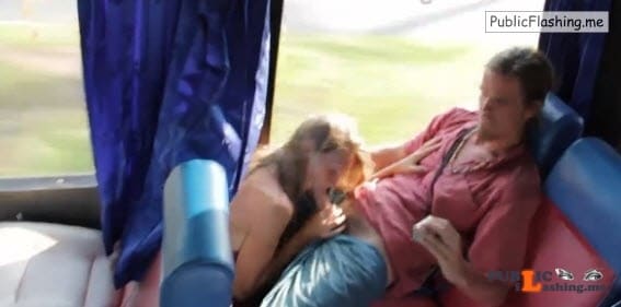 Swedish teen girlfriend BJ and handjob in bus VIDEO Public Flashing