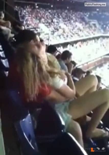 Touching pussy of GF on the stadium VIDEO Public Flashing
