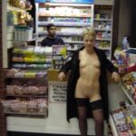 Flashing in public store Love the old school flashing approach.  Go out, wear nothing but…