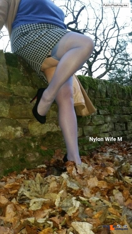 Public Flashing Photo Feed  : Ass flashing fatdadm: M in nylonica stockings to match her jumper