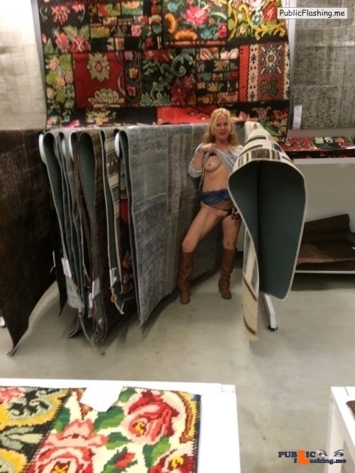 store - Flashing in public store Looking for some rugs that will good with her hardwood floors?… - Public Flashing Photo Feed
