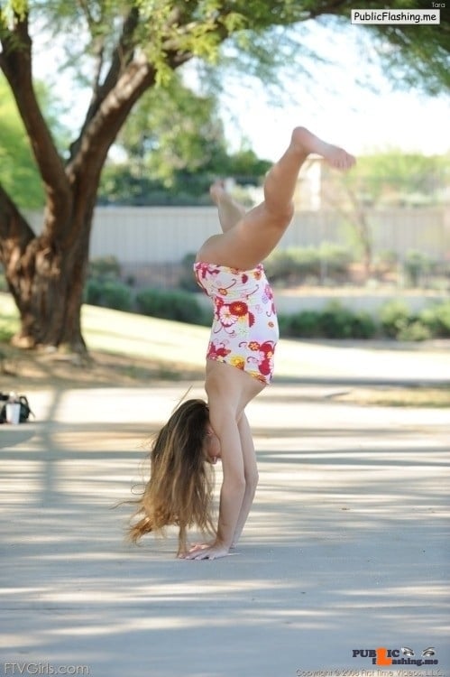 public short shorts - FTV Babes upskirt FTV Girl Tara does cartwheels in public wearing a short, tight… - Public Flashing Photo Feed