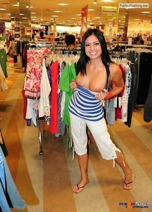 slim mature big breast topless - Cutie flashing boobies in store with a big smile - Public Flashing Photo Feed