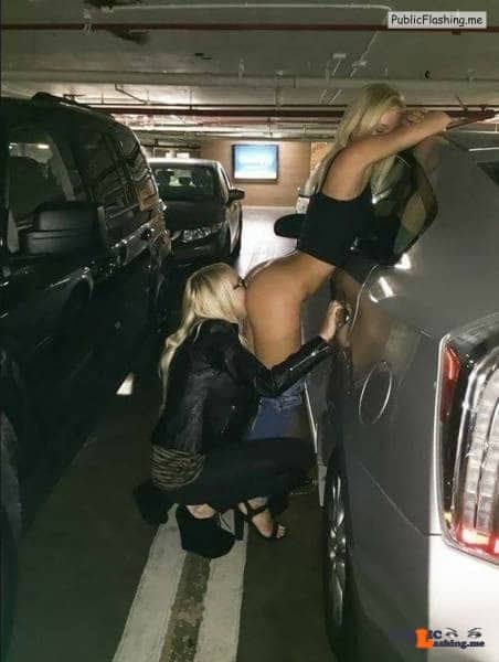 amateur pussy slip images - Two lesbian blondes ass licking parking garage - Public Flashing Photo Feed