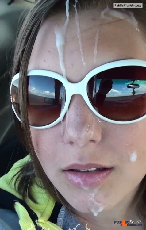 selfie oops - Selfie in car GF with cum over her face cum over her face, facial cumshots, selfie in the car, moment after sex, girlfriend in public cumwalk naughty GF with sunglasses covered with sperm Cum On Face in Public - Amateur