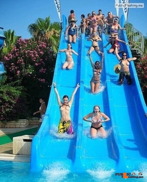 losing tops on water slide - Public nudity photo femaleflash: Girls Flashing On Water Slide Follow me for more… - Public Flashing Photo Feed