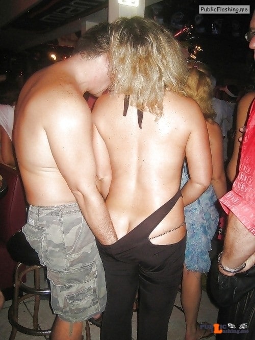 Public Flashing Photo Feed  : Public nudity photo carelessnaked:In a party and showing her naked back and…