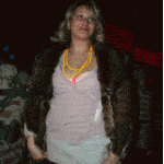 Panties less blonde wife flashing pussy and smiling