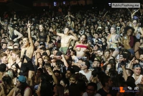 Public Flashing Photo Feed  : Public nudity photo festivalgirls:Girls showing the girls at Ultra…