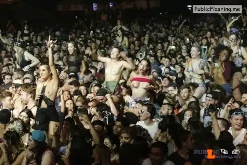 gf no panties in public - Festival Sluts Flashing Tits and Ass in the Crowd Ultra Festival crowd features topless women flashing tits and ass, men shirtless, in a night of public nudity and sexual energy. - Public Flashing Photo Feed