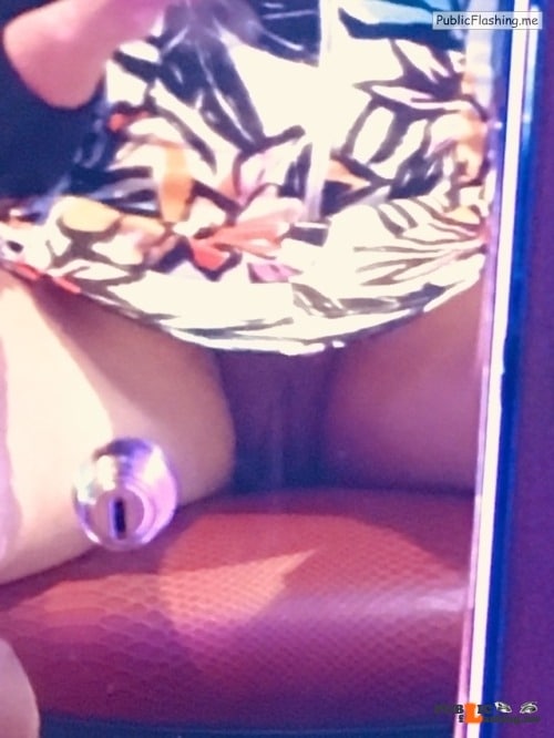 Public Flashing Photo Feed: No panties justforfunalways: This is my reflection in the slot machine… pantiesless