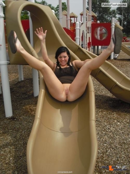 fun at the sex club - Public flashing photo g-mann: Susan was skeptical that a slide would be any fun. But… - Public Flashing Photo Feed