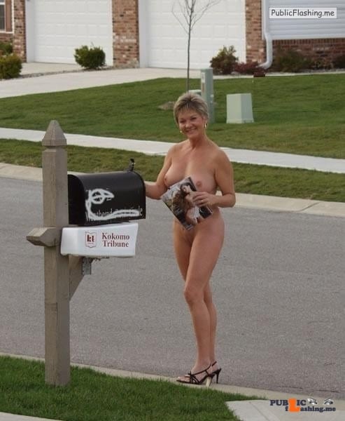 nude milf grabs cock - Public flashing photo carelessinpublic:Fully nude milf collecting letters from her… - Public Flashing Photo Feed