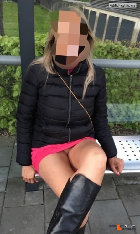 Public Flashing Photo Feed  : No panties mymihotwife: Waiting for a ride ?who would like to join me pantiesless