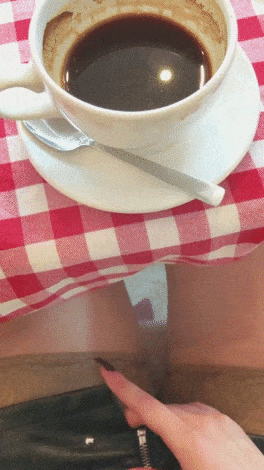 anndarcy gif - No panties anndarcy: Coffee and no panties in a restaurant pantiesless - Public Flashing Photo Feed