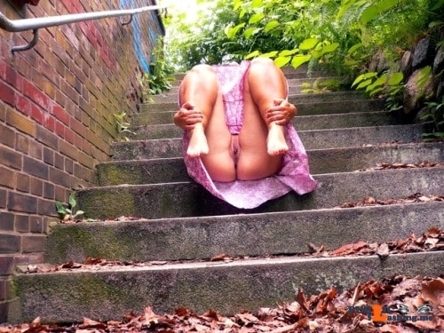 Public Flashing Photo Feed: No panties marajania: Stairway to heaven (so sad that I can’t upload… pantiesless