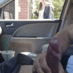 guy jerking it in car gif