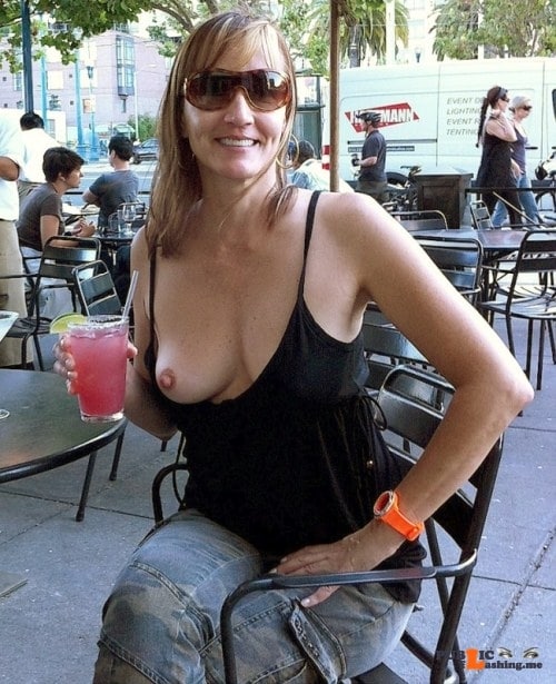 woman in mans jacket tits - Public flashing photo one-tit-out:One-Tit-Out - Public Flashing Photo Feed