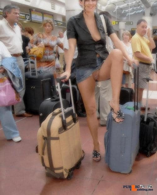 flashing upskirt in public - Public flashing photo airplanebabes5: Upskirt at the airport boarding gate … - Public Flashing Photo Feed