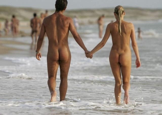 taking walk down the nude beach