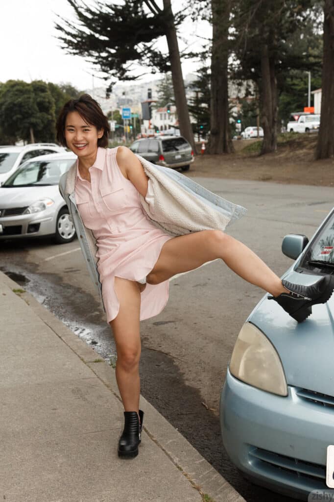 Asian Beauty Flashes Panties in Public Public Flashing